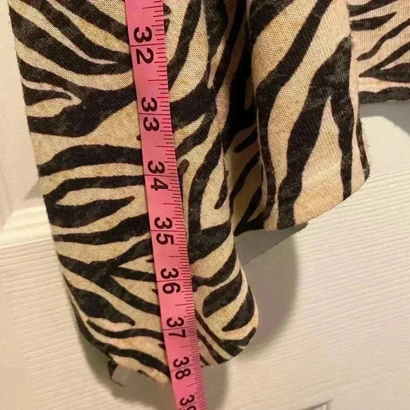 Amma Womens Black Cream Zebra Floral Print Midi High Low Comfortable Dress M - Picture 5 of 12